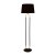 Searchlight Jazz Floor Lamp, Satin Brass & Black, Black Velvet Shade