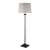 Searchlight Pedestal Floor Lamp Glass Column & Black Base, White Shade