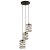 Searchlight Spring 3 Light Multi Drop Pendant, Black And Gold