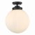 Alrik 1 Light Flush Matt Black Opal Glass IP44