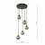Federico 5 Light Cluster Pendant Black Smoked Glass