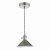 Hadano 1 Light Pendant Antique Chrome With Olive Green Shade