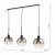 Lycia 3 Light Bar Pendant Matt Black Ombre Smoked Glass