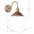 Hadano 1lt Wall Light Natural Brass With Umber Shade