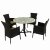 AVIGNON Dining Table with 4 STOCKHOLM Brown Chairs Set