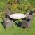 PROVENCE Dining Table with 4 STOCKHOLM Brown Chairs Set