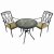 TOBARRA 76cm Table with 2 ASCOT Chairs Set