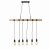 Searchlight Woody 6 Light Bar Ceiling Pendant Wood & Black Metal