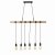 Searchlight Woody 6 Light Bar Ceiling Pendant Wood & Black Metal