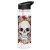 Puckator Reusable 550ml Water Bottle with Flip Straw - Union Jack Skulls and Roses