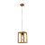 Searchlight Square Pendant Ceiling Light Wood & Black Metal