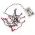 Konstsmide Battery Operated Set of 50 LED Cherry Lights with Black Wire - Red