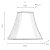 Oaks Lighting Flared Square Shade Ivory - Various Sizes