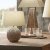 Pacific Lifestyle Raffles Small Rattan Cream Wash Table Lamp with Cream Shade