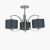 Pacific Lifestyle Arcadia Metal Curved 3 Arm Semi Flush Pendant - Silver