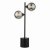 Dar Spiral 2 Light Table Lamp Matt Black with Smoked Glass