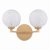 Dar Izzy 2 Light Wall Light Matt Gold with White Confetti Glass