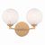 Dar Izzy 2 Light Wall Light Matt Gold with White Confetti Glass