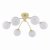 Dar Izzy 6 Light Semi-Flush Matt Gold with White Confetti Glass