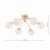 Dar Izzy 6 Light Semi-Flush Matt Gold with White Confetti Glass