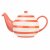 Siip Wide Horizontal Stripe 6 Cup Teapot - Red