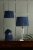 Laura Ashley Hemsley Pleated Silk Empire Drum Shade Midnight Blue 25cm/10 inch