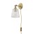 Laura Ashley Callaghan Plugged Wall Light Antique Brass Ribbed Glass