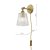 Laura Ashley Callaghan Plugged Wall Light Antique Brass Ribbed Glass