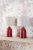 Laura Ashley Penny Table Lamp Red Ceramic and Polished Chrome with Shade (Twin Pack)