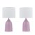Laura Ashley Penny Table Lamp Purple Ceramic and Polished Chrome with Shade (Twin Pack)