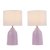 Laura Ashley Penny Table Lamp Purple Ceramic and Polished Chrome with Shade (Twin Pack)