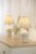 Laura Ashley Pussywillow Table Lamp Cream Ceramic and Polished Chrome with Shade (Twin Pack)