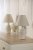 Laura Ashley Pussywillow Table Lamp Cream Ceramic and Polished Chrome with Shade (Twin Pack)