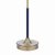 Laura Ashley Denwick Table Lamp Matt Antique Brass and Satin Blue with Shade