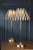 Laura Ashley Denwick Table Lamp Matt Antique Brass and Satin Blue with Shade