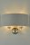 Laura Ashley Sorrento 2 Light Wall Light Polished Nickel with Charcoal Grey Shade