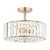 Laura Ashley Fernhurst 3 Light Semi-Flush Crystal and Antique Brass
