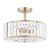 Laura Ashley Fernhurst 3 Light Semi-Flush Crystal and Antique Brass