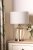 Laura Ashley Ockley Table Lamp Antique Brass and Champagne Glass with Shade