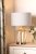 Laura Ashley Ockley Table Lamp Antique Brass and Champagne Glass with Shade
