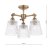 Laura Ashley Callaghan 3 Light Semi-Flush Matt Antique Brass and Ribbed Glass