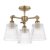 Laura Ashley Callaghan 3 Light Semi-Flush Matt Antique Brass and Ribbed Glass