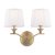 Laura Ashley Hemsley 2 Light Wall Light Matt Antique Brass with Shade