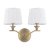 Laura Ashley Hemsley 2 Light Wall Light Matt Antique Brass with Shade