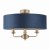 Laura Ashley Sorrento 3 Light Semi-Flush Matt Antique Brass with Blue Shade