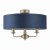 Laura Ashley Sorrento 3 Light Semi-Flush Matt Antique Brass with Blue Shade