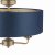 Laura Ashley Sorrento 3 Light Semi-Flush Matt Antique Brass with Blue Shade