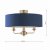 Laura Ashley Sorrento 3 Light Semi-Flush Matt Antique Brass with Blue Shade