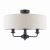 Laura Ashley Sorrento 3 Light Semi-Flush Matt Black with Natural Shade