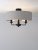 Laura Ashley Sorrento 3 Light Semi-Flush Matt Black with Natural Shade